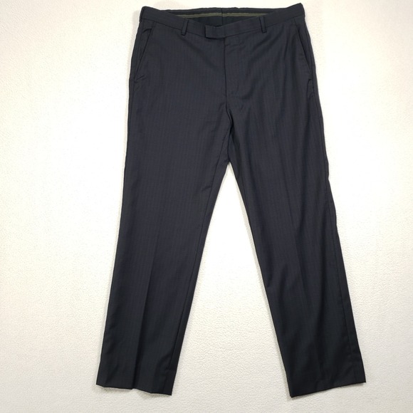 Z Zegna Other - Z Zegna Suit Trousers Men 56R (38W) Gray Wool Micro-Check Flat Front Dress Pants